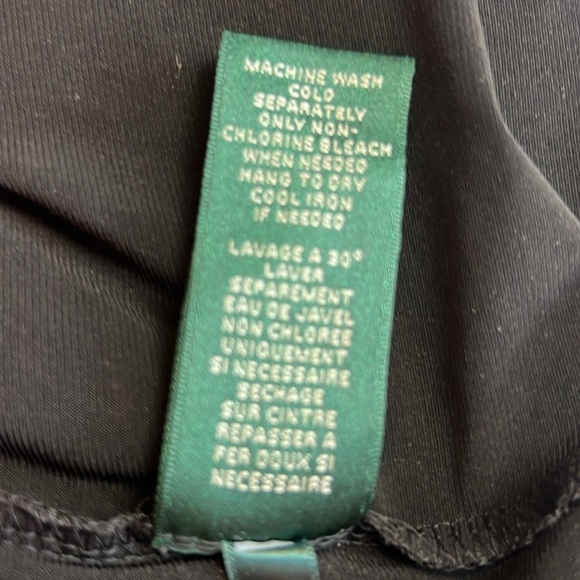 Lauren Ralph Lauren Black Blue Floral Old Money Draped Ruched Dress 12 - Picture 7 of 8